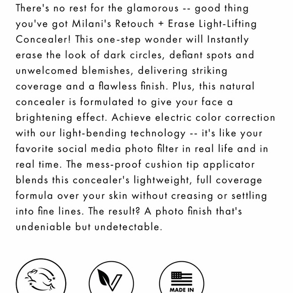 3/$20 👗 NEW Milani Retouch + Erase Concealer - Picture 4 of 4